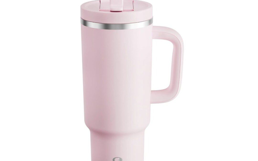 40 oz Stainless Steel Tumbler with Handle and Flip Straw just $8.49 shipped!